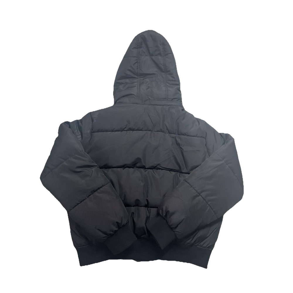 Aeropostale Black Zip Up And Buttoned Up Hooded Puffer Jacket Size L - Picture 6 of 7